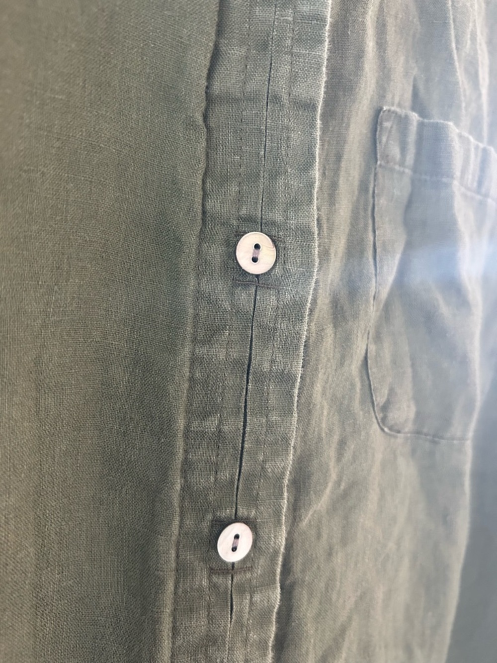 J. Jill Olive-Green Linen Shirt - Picture 3 of 6